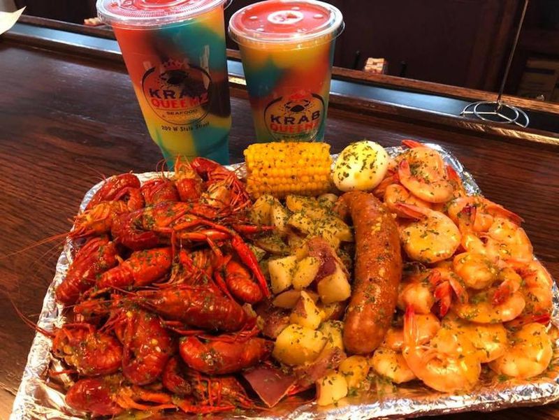 A selection of seafood from Krab Queenz, which has taken over the former Gladys Knight’s Chicken & Waffles space. CONTRIBUTED BY KRAB QUEENZ