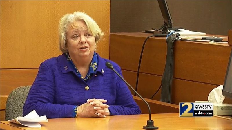 Mary Margaret Oliver, the current executor of Diane McIver's estate, testifies at the Tex McIver murder trial on April 12, 2018 at the Fulton County Courthouse. (Channel 2 Action News)