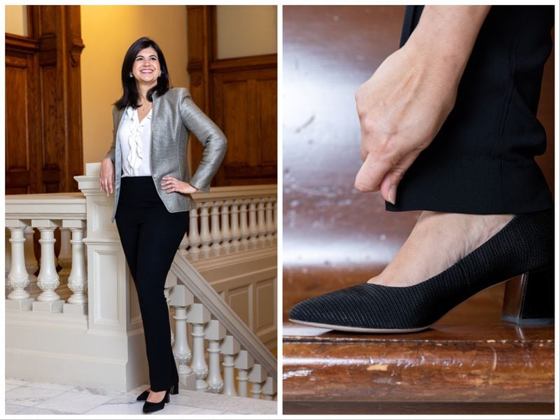 State Rep. Saira Draper, D-Atlanta, stresses the importance of "clean lines, beautiful colors and quality fabrics." She added, "You can’t go wrong with classic pieces.” (Arvin Temkar / arvin.temkar@ajc.com)