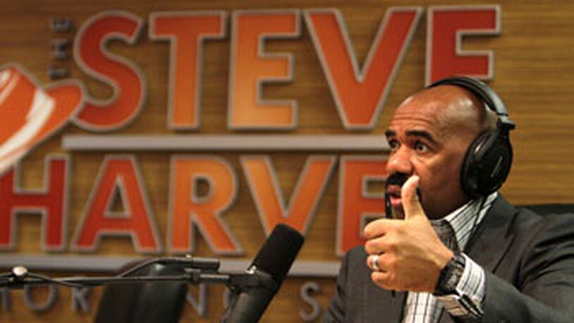 Mar. 14, 2012-Atlanta-Steve Harvey's syndicated radio show is heard on 60 stations nationwide. Harvey has a big movie coming out next month based on his best-selling book "Act Like a Lady, Think Like a Man." He is also starting his own syndicated TV talk show this fall. And he host "Family Feud." Vino Wong vwong@ajc.com Steve Harvey won two Daytime Emmys. His right-hand man Rushion McDonald accepted the awards in his place. This photo is from 2012. CREDIT: Vino Wong vwong@ajc.com