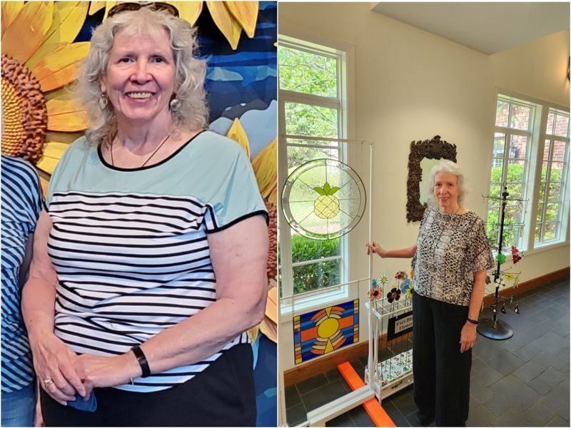 Margery Kellar, 72, before and after her weight loss. Her plans for a December 2023 cruise motivated her to lose weight.