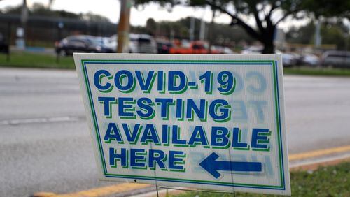 A COVID-19 testing site in McDonough was closed temporarily on Wednesday because of a staffing shortage. (Carline Jean/South Florida Sun Sentinel/TNS)