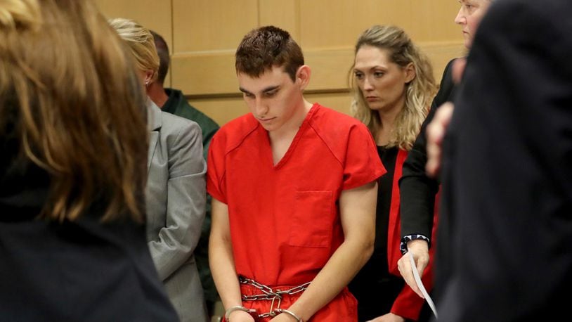 Nikolas Cruz appears in court for a status hearing before Broward Circuit Judge Elizabeth Scherer in Fort Lauderdale, Fla., Monday, Feb. 19, 2018. Cruz is charged with killing 17 people and wounding many others in Wednesday's attack at Marjory Stoneman Douglas High School  in Parkland, which he once attended. (Mike Stocker/South Florida Sun-Sentinel via AP, Pool)