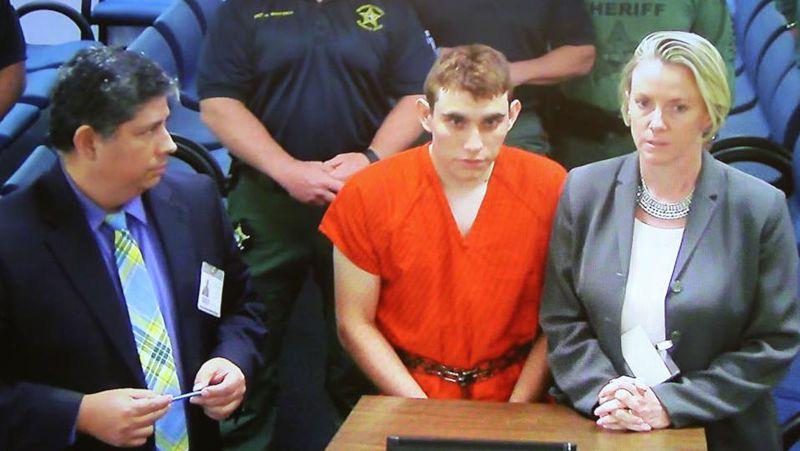 Nikolas Cruz, 19, a former student at Marjory Stoneman Douglas High School in Parkland, Florida, where he allegedly killed 17 people, is seen on a closed circuit television screen during a bond  hearing in front of Broward Judge Kim Mollica at the Broward County Courthouse on February 15, 2018 in Fort Lauderdale, Florida. Mr. Cruz is possibly facing 17 counts of premeditated murder in the school shooting.  (Photo by Susan Stocker - Pool/Getty Images)