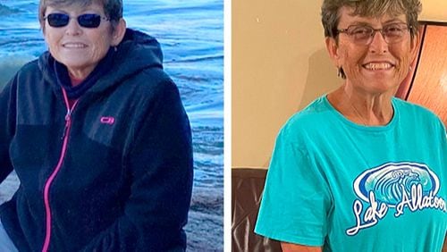 The photo on the left of Marilyn Dryden was taken in February 2021, the same month she began changing what she ate and embarked on an exercise program. The photo of her on the right was taken this month. (Photos contributed by Marilyn Dryden).