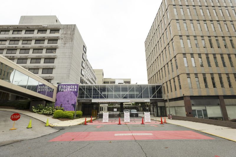 The former Wellstar Atlanta Medical Center, Wednesday, August 30, 2023, in Atlanta. This is approximately one year after its impending closure was announced. (Jason Getz / Jason.Getz@ajc.com)