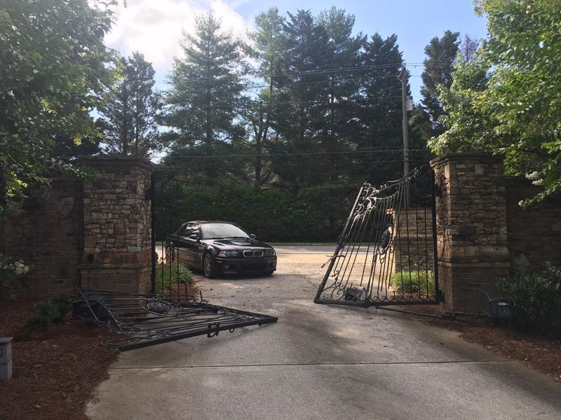 This is the gate Matzkow allegedly used a car to ram through. (Channel 2 Action News)
