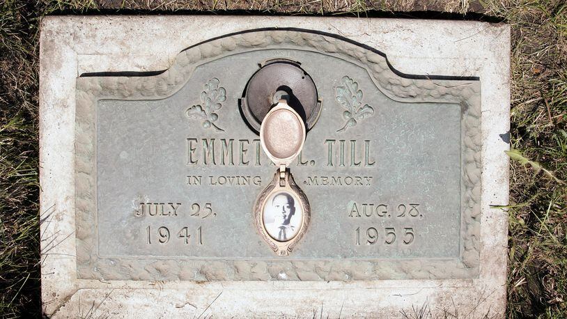 ALSIP, IL - MAY 4: A plaque marks the gravesite of Emmett Till at Burr Oak Cemetery in Aslip, Illinois. The woman who made claims that lead to Till's brutal murder in 1955 says in a new book she made up most of the claims, according to a report from Vanity Fair. (Photo by Scott Olson/Getty Images)