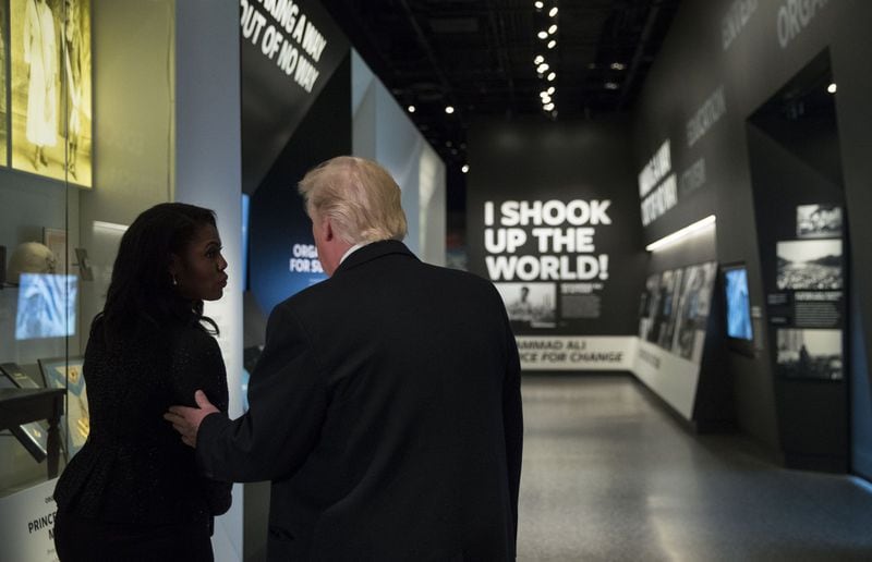 President Donald Trump tours the National Museum of African American History and Culture in Washington Tuesday. (Doug Mills / The New York Times)