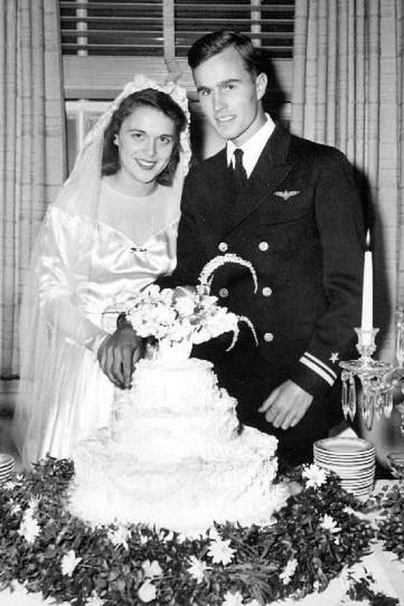 George and Barbara Bush on their wedding day. Photo: George H.W. Bush Presidential Library & Museum