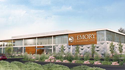 A rendering shows the Emory Healthcare and Atlanta Hawks facility in Brookhaven. Construction is scheduled for completion in late 2017.