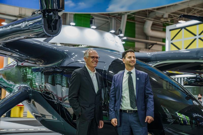 At the 2023 Paris Air Show, Stellantis CEO Carlos Tavares (left) and Archer Aviation CEO Adam Goldstein affirmed their companies are making progress on a forthcoming campus in Covington.