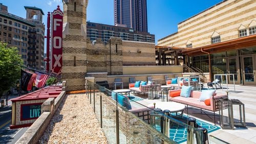 A rooftop patio adjacent to the Fox Theatre is sign is one of the showpieces of the Fox Marquee Club.