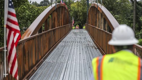 August 21, 2020 Atlanta:  Work continues on the Peachtree Creek Greenway in Atlanta. It is one of 38 Georgia transportation projects that would get funding in a $547 billion transportation bill before Congress. JOHN SPINK/JSPINK@AJC.COM