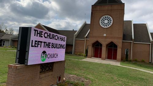 The sign outside Due West United Methodist Church in Cobb County. Jim Galloway,jgalloway@ajc.com