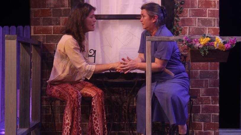 Laurie Beasley as Myra (right) and Ellen McQueen as Harlowe (left) in "Raising the Dead." Photo by Elisabeth Cooper