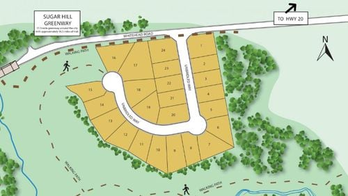 Sugar Hill contractors are coordinating with the developer of the new Sophia Downs residential project regarding the curbing and ADA ramps required needed as part of this portion of the Sugar Hill Greenway. (Courtesy City of Sugar Hill)