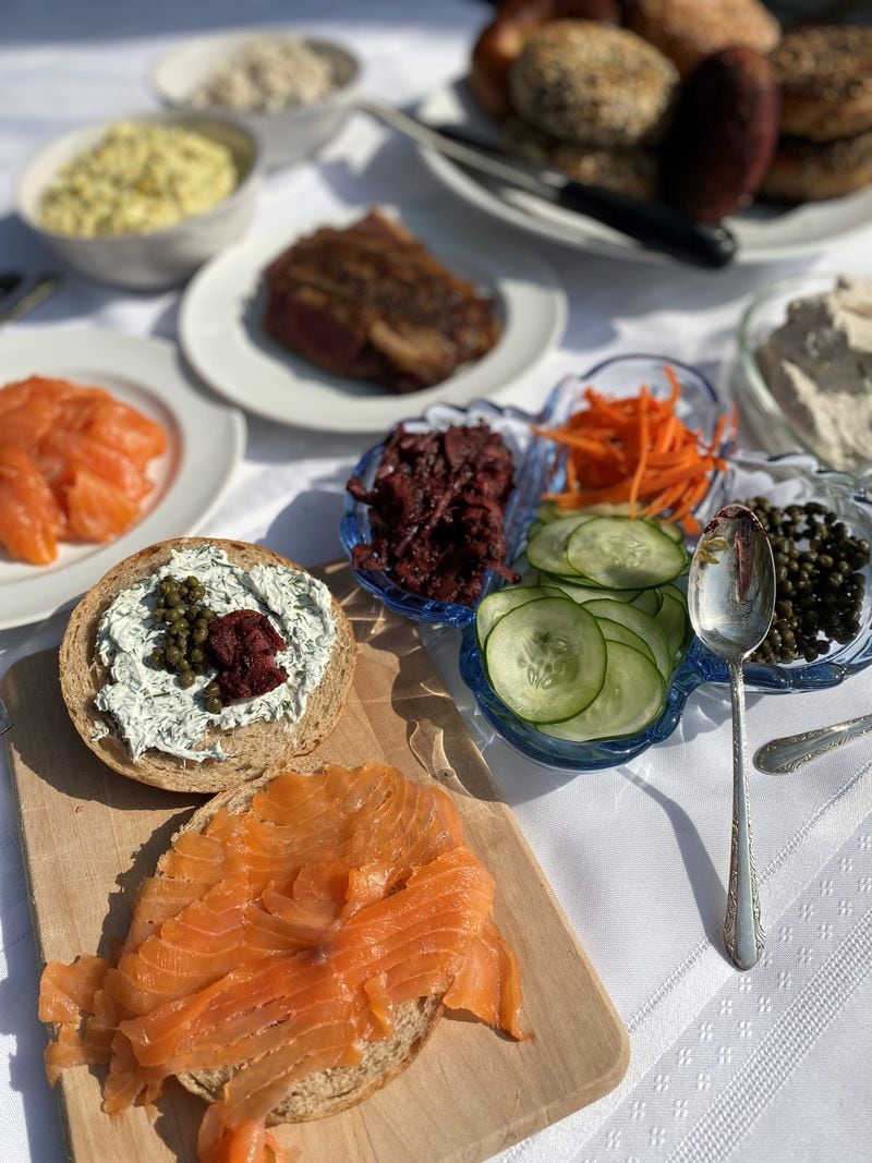 A spread from Dear Friend, Bagels makes for terrific weekend brunch at home. Just be sure to give the restaurant 48 hours’ notice.
Wendell Brock for The Atlanta Journal-Constitution