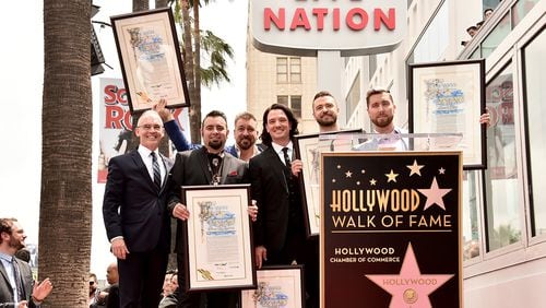 HOLLYWOOD, CA - APRIL 30:  NSYNC is honored with a star on the Hollywood Walk of Fame on April 30, 2018 in Hollywood, California.  (Photo by Alberto E. Rodriguez/Getty Images)