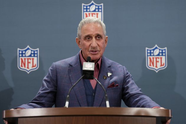 Atlanta Falcons owner Arthur Blank speaks during a news conference at the NFL football owners' spring meetings Tuesday, May 21, 2024, in Nashville, Tenn. (AP Photo/George Walker IV)