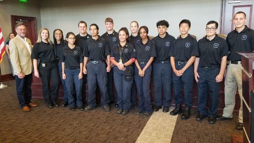 The Suwanee City Council recently congratulated the Suwanee Police Explorers during a council meeting.