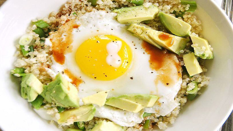 Quinoa Bowl with fried egg and avocado. (Gretchen McKay/Pittsburgh Post-Gazette/TNS)