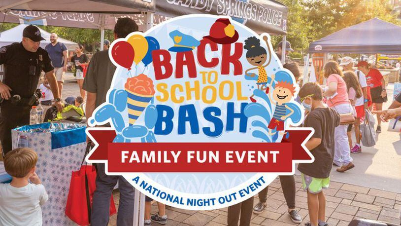 Sandy Springs will host a free Back to School Bash - a National Night Out Event at 6 p.m. Tuesday, Aug. 1st at City Springs. (Courtesy City of Sandy Springs)