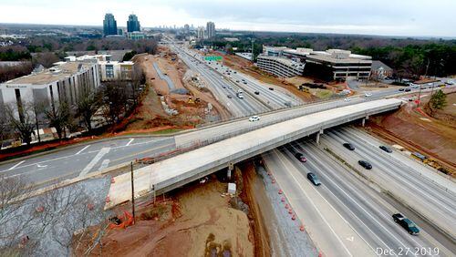 Sometime in February, traffic will shift from the old to the new Mount Vernon Highway bridge over Ga. 400 in Sandy Springs. GEORGIA DEPARTMENT OF TRANSPORTATION