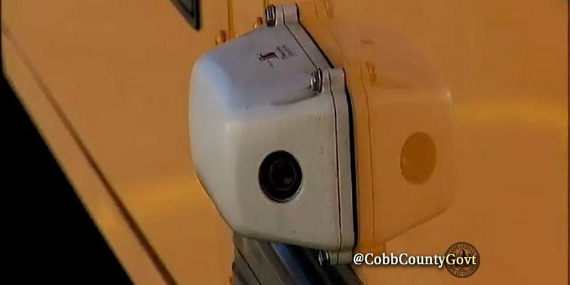 These school bus cameras record drivers illegally zooming back stopped Cobb County school buses. (Cobb County Government)