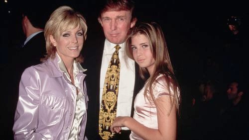 Donald Trump, his wife Marla Maples, and his daugther from his first marriage, Ivanka. (Photo by Mitchell Gerber/Corbis/VCG via Getty Images)