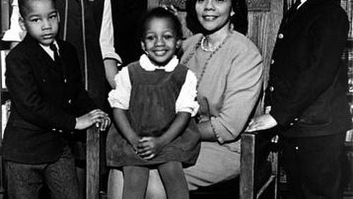 To celebrate what would have been his 89th birthday on Monday, many events are planned around Atlanta this weekend and Monday to honor Martin Luther King Jr. The pastor and globally renowned civil rights leader is seen with his wife Coretta and children (left to right) Dexter, Yolanda and Martin Luther King III with Bernice sitting on her mother’s lap. AJC file photo