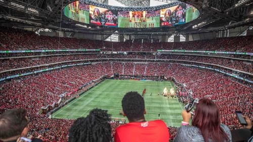Soccer fans fill the stands at Mercedes-Benz Stadium before a game in October between Atlanta United and Toronto FC. BRANDEN CAMP/SPECIAL