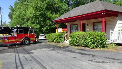 A tax preparer's office in Lawrenceville caught fire Tuesday morning.