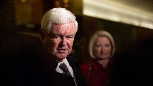 Former House Speaker Newt Gingrich at Trump Tower. AP Photo