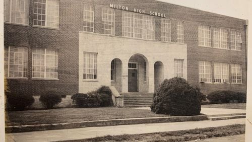 Alpharetta, Milton High School, and the Alpharetta and Old Milton County Historical Society will dedicate a historical marker at the original Milton High Campus site at 125 Milton Avenue in Alpharetta at 11 a.m. Apr. 17. (Courtesy Alpharetta and Old Milton County Historical Society)