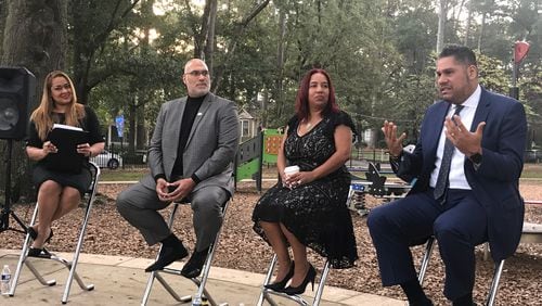 Members of the Afro-Latino community in Atlanta held a panel discussion near the end of Hispanic Heritage Month on Thursday, October 14, 2021. From left to right: Ish Gayle, Louis Negrón, Hilda Abbott and Joel Alvarado.