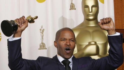 Actor Jamie Foxx is seen here after winning the Best Actor Oscar in 2005 for his highly acclaimed performance in the 2004 biopic ‘Ray.’  Foxx admitted during an interview this week that he almost ‘blew it’ by partying too much after the film’s release and that Oprah staged an intervention.