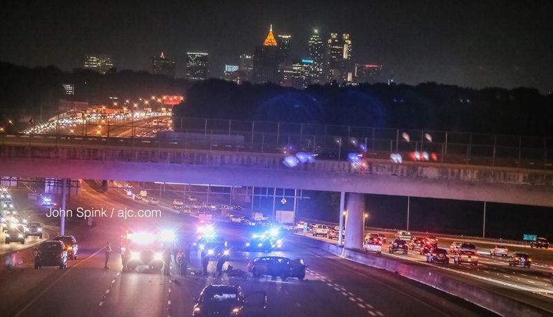 Traffic was gridlocked for miles behind a deadly crash in the southbound lanes of the Downtown Connector at Langford Parkway on Thursday morning. 