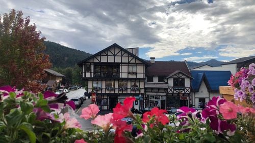 In Leavenworth, buildings are bedecked with wooden beams, family crests and gingerbread trim — or the trompe l’oeil version of them. (Paige Collins/Seattle Times/TNS)