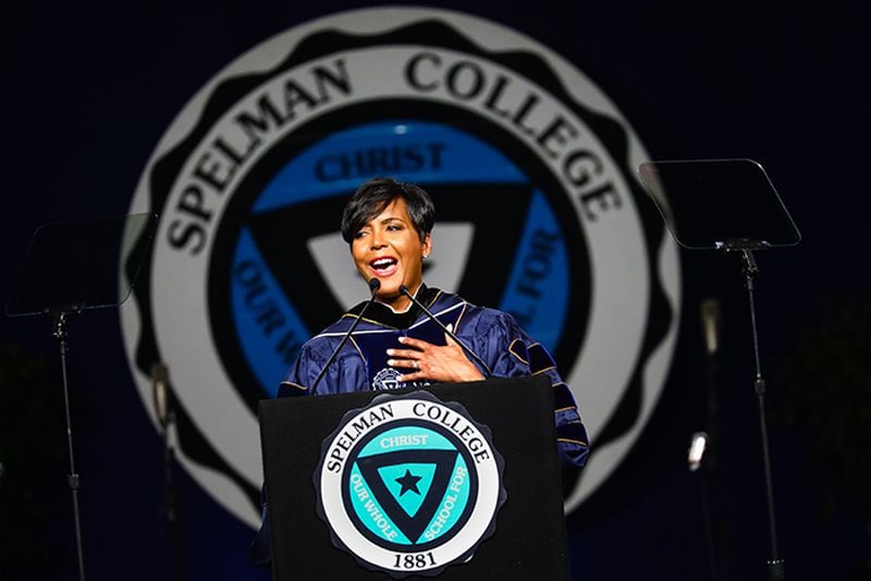 Atlanta Mayor Keisha Lance Bottoms gives the keynote address at the 132nd Spelman College commencement ceremony on Sunday, May 19, 2019, at the Georgia International Convention Center. (Photo: ELIJAH NOUVELAGE/SPECIAL TO THE AJC)