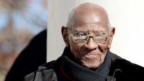 Richard Overton, pictured in 2013, is believed to be America's oldest living veteran. He turned 111 in 2017. (Photo by Olivier Douliery-Pool/Getty Images)