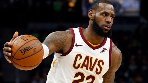 Cleveland Cavaliers' LeBron James plays against the Minnesota Timberwolves in the second half of an NBA basketball game Monday, Jan. 8, 2018, in Minneapolis. (AP Photo/Jim Mone)