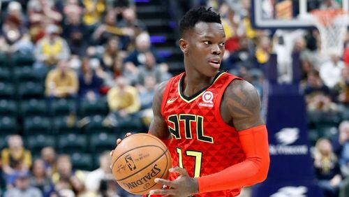 Dennis Schroder had been listed as probable with an elbow injury.  (Photo by Andy Lyons/Getty Images)