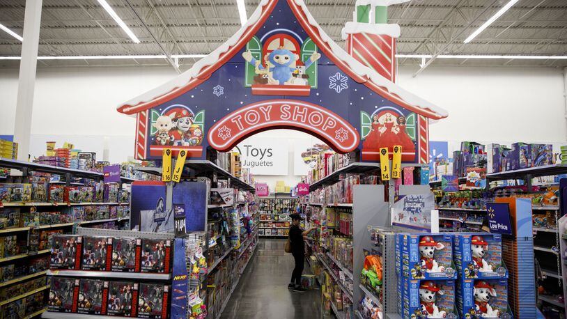 Toys are displayed for sale at a Walmart store in Burbank, Calif., on Nov. 19, 2018, ahead of Black Friday. MUST CREDIT: Bloomberg photo by Patrick T. Fallon.