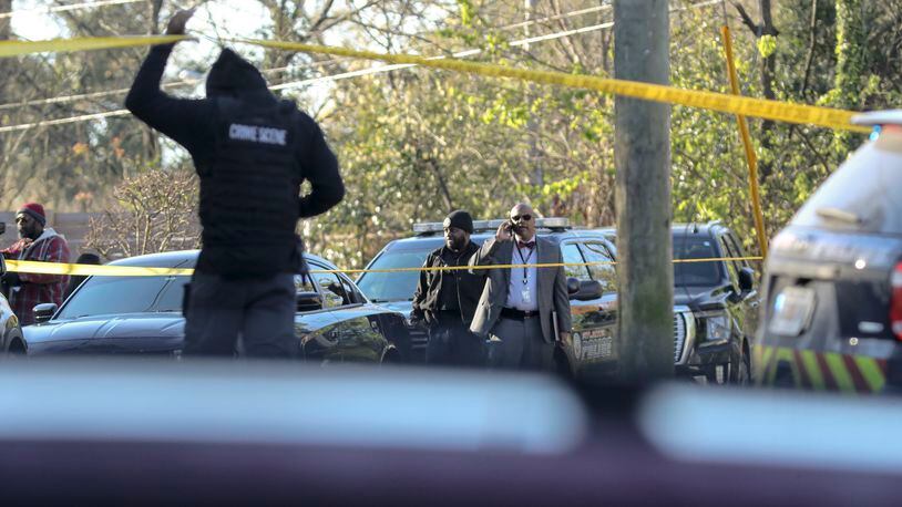 March 15, 2023 Atlanta: A man was fatally shot at a southwest Atlanta gas station Wednesday morning, March 15, 2023 according to police. Atlanta officers responded to the area of Gordon Terrace and Martin Luther King Jr. Drive in the Mozley Park neighborhood around 7:30 a.m. When they got there, they found a man with a gunshot wound, police said. He was pronounced dead at the scene. The victim’s identity has not been released by police. Details are limited, but investigators believe the man was shot at a Shell gas station on Martin Luther King Jr. Drive and then made his way around the corner to Gordon Terrace, where someone called 911.  No other information has been disclosed by police. (John Spink / John.Spink@ajc.com)