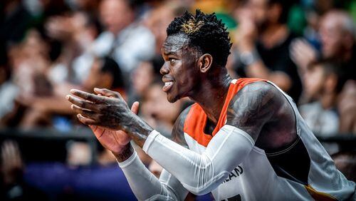 Hawks point guard Dennis Schroder had 26 points for Germany in an 89-71 loss to Lithuania Wednesday in EuroBasket 2017. Photo courtesy of FIBA.