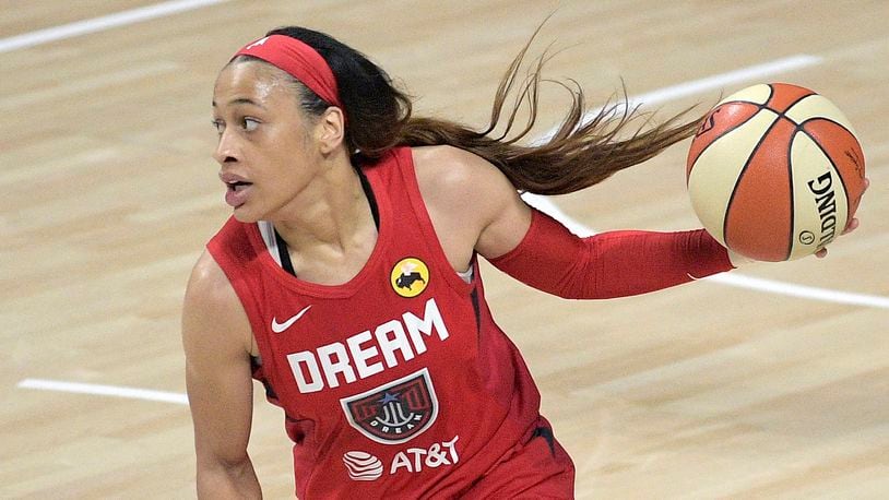 Atlanta Dream rookie guard Chennedy Carter finished the season ranked 10th in the league in scoring, at 17.4 points per game. (Phelan M. Ebenhack/AP)